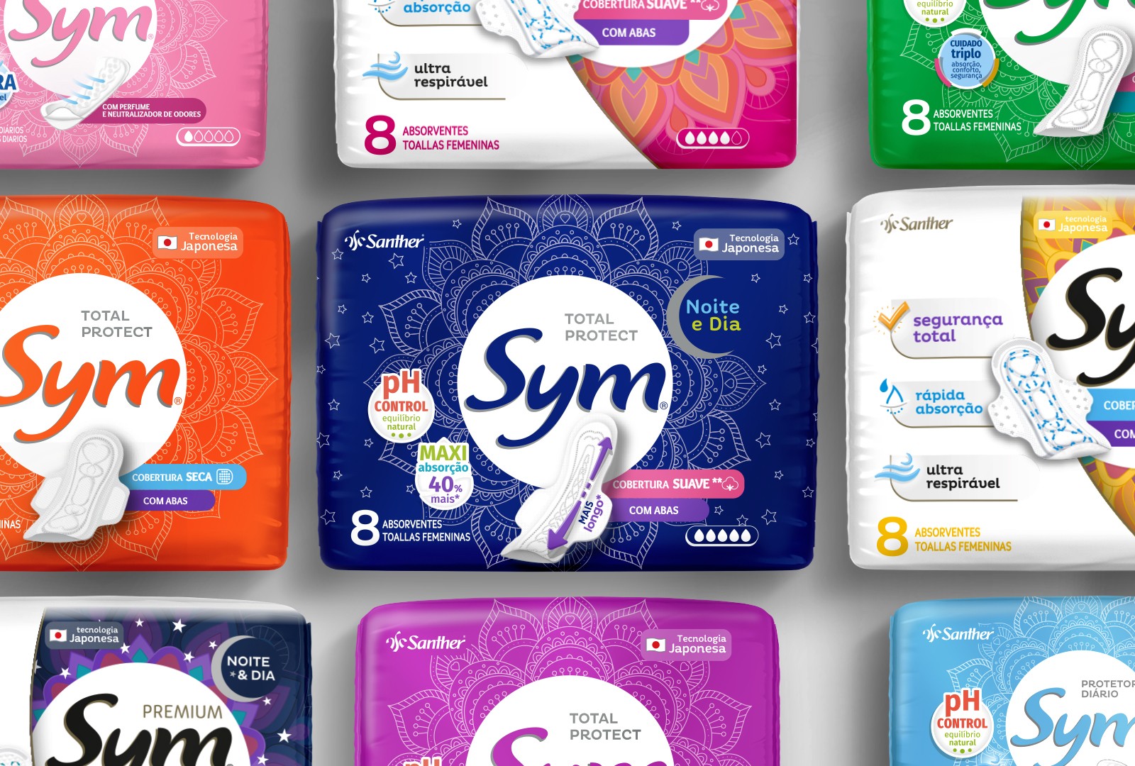 Santher衛(wèi)生巾包裝設計欣賞