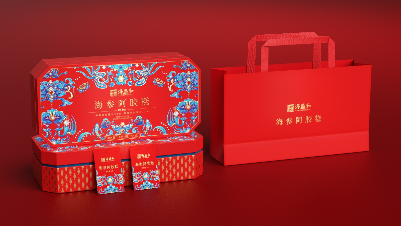 北京西林X海盛和海參阿膠糕禮盒包裝設計 北京西林X海盛和海參阿膠糕禮盒包裝設計